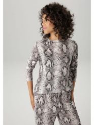 Aniston Koszulka w kolorze szarym rozmiar: 42. Szare bluzki damskie Aniston, bez wzorów, bez kołnierzyka, bez ramiączek. Za 33.06 zł.