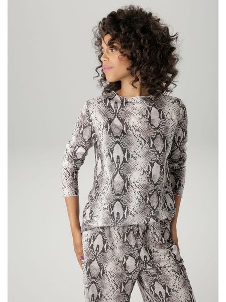 Aniston Koszulka w kolorze szarym rozmiar: 42. Szare bluzki damskie Aniston, bez wzorów, bez kołnierzyka, bez ramiączek. Za 33.21 zł.