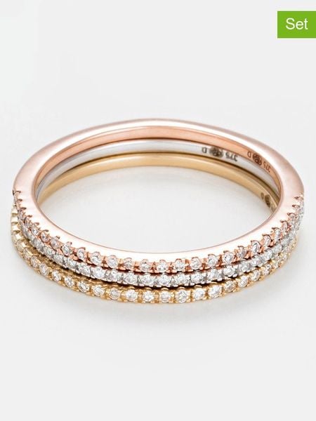 DIAMANTA Złote pierścionki (3 szt.) "Belles Alliances" z diamentami rozmiar: 54. Żółte pierścionki damskie DIAMANTA, z diamentem, złote. Za 3,044.99 zł.