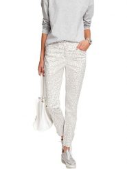 Heine Spodnie chino w kolorze szaro-białmy rozmiar: 38. Białe spodnie materiałowe damskie Heine, bez wzorów. Za 65.23 zł.