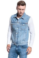 MĘSKI BEZRĘKAWNIK JEANSOWY MUSTANG BIKER VEST 1009610 5000 210. Kamizelki męskie Mustang, m, z jeansu. W wyprzedaży za 89.99 zł.