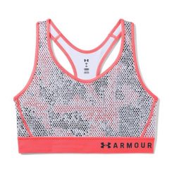 Biustonosz sportowy Under Armour Mid Print. Czerwone biustonosze sportowe damskie Under Armour, bez wzorów, z elastanu. Za 198.40 zł.