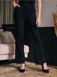 Eleganckie spodnie - czarny. Czarne spodnie materiałowe damskie Sinsay, bez wzorów, eleganckie. W wyprzedaży za 39.99 zł.