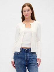 GAP Kardigan w kolorze kremowym rozmiar: XS. Brązowe kardigany damskie GAP, xs, bez wzorów, prążkowane. Za 61.02 zł.