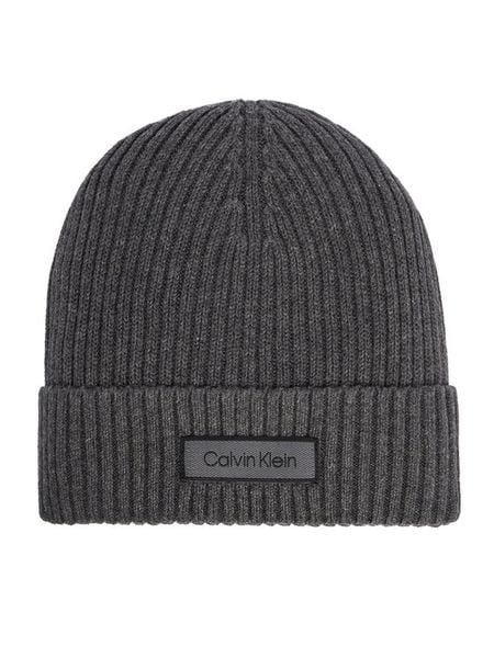 Calvin Klein Czapka LV04D8053G Szary. Szare czapki zimowe damskie CALVIN KLEIN, z bawełny. Za 169.99 zł.