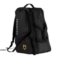 Torba na buty z tkaniny technicznej o inteligentnym designie. Czarne torebki klasyczne damskie EQUESTRO, bez wzorów, z tkaniny, duże, bez dodatków. Za 755.14 zł.