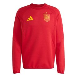 Sweter Spain Tiro Travel Crew. Czerwone swetry męskie Adidas, xl, bez wzorów, bez kołnierzyka. Za 259.00 zł.