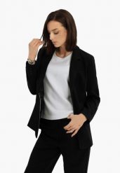 Dłuższa marynarka JB-KATSU. Czarne marynarki i żakiety damskie Volcano, xl, bez wzorów, z elastanu, eleganckie. Za 229.99 zł.