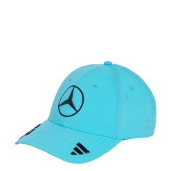 Czapka Mercedes-AMG Petronas Formula One Team George Russell. Niebieskie czapki męskie Adidas, bez wzorów, sportowe. Za 199.00 zł.