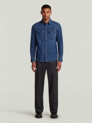 G-Star Koszula dżinsowa "Dakota" - Slim fit - w kolorze niebieskim rozmiar: L. Niebieskie koszule męskie G-Star, l, bez wzorów, z bawełny, bez kołnierzyka, bez ramiączek. Za 189.95 zł.