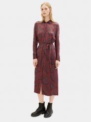 Tom Tailor Sukienka koszulowa 1037934 Kolorowy Regular Fit. Sukienki damskie Tom Tailor, bez wzorów, z wiskozy, bez kołnierzyka, bez ramiączek, koszulowe. Za 339.99 zł.