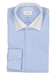 Eterna Koszula - Modern fit - w kolorze błękitnym rozmiar: 43. Niebieskie koszule męskie Eterna, bez wzorów, z bawełny, bez kołnierzyka, bez ramiączek. Za 101.23 zł.