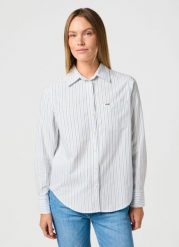 DAMSKA KOSZULA WRANGLER 1 PKT SHIRT NIAGARA MIST 112362596. Koszule damskie Wrangler, m, bez wzorów, bez kołnierzyka, bez ramiączek. Za 179.99 zł.