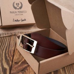 Pasek damski 100 cm brązowy PAOLO PERUZZI PG-02-BRZ-100. Brązowe paski damskie Paolo Peruzzi, bez wzorów, z jeansu, eleganckie. Za 49.00 zł.