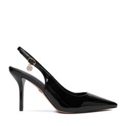 Szpilki Nine West. Czarne szpilki Nine West, bez wzorów, bez obcasa. Za 229.99 zł.