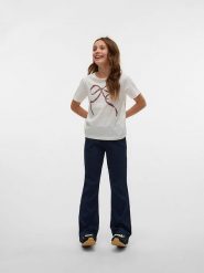 Vero Moda Girl Koszulka "Kelly" w kolorze kremowym rozmiar: 146/152. Brązowe koszulki dziewczęce Vero Moda Girl, bez wzorów, z bawełny, bez ramiączek. Za 52.79 zł.