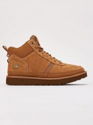 UGG Skórzane botki "Highland" w kolorze jasnobrązowym rozmiar: 42. Brązowe buty zimowe męskie Ugg, bez zapięcia. Za 483.17 zł.