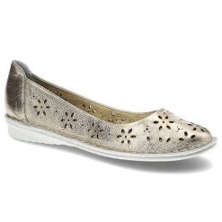 Złote Półbuty Lanqier Wygodne Skórzane Buty. Żółte półbuty damskie Lanqier, z aplikacjami, ze skóry, eleganckie, bez obcasa, na obcasie. Za 149.00 zł.