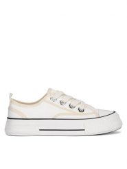 DeeZee Trampki WFA2914-1 Biały. Białe trampki i tenisówki damskie DeeZee, bez wzorów, z materiału. Za 79.99 zł.