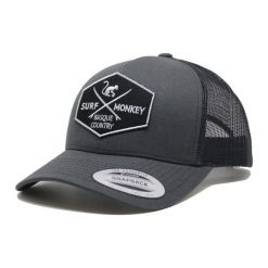 Czapka Trucker - 6 paneli / Rozmiar uniwersalny (Czarny / Ciemny Szary). Szare czapki z daszkiem damskie SURF MONKEY, z aplikacjami. Za 179.95 zł.
