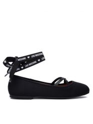 LOVE MOSCHINO Baleriny JA11141G1PIM0000 Czarny. Czarne baleriny damskie Love Moschino, bez wzorów, z materiału, bez obcasa. Za 859.99 zł.