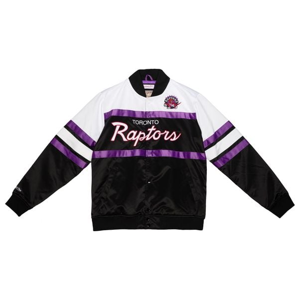 Bluza dresowa zapinana na guziki Toronto Raptors. Czarne bluzy bez kaptura męskie Mitchell & Ness, z dresówki. Za 564.50 zł.