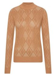 4funkyflavours Sweter "San-Ho_Zay" w kolorze jasnobrązowym rozmiar: S. Brązowe swetry klasyczne damskie 4funkyflavours, s, bez kołnierzyka. Za 214.45 zł.