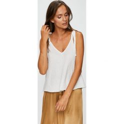Answear - Top Violet Kiss. Białe topy damskie ANSWEAR, l, bez wzorów, z bawełny, bez kołnierzyka. W wyprzedaży za 39.90 zł.