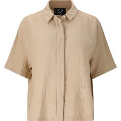 Koszula damska Cruz Melany. Brązowe koszule damskie CRUZ, bez wzorów, sportowe, bez kołnierzyka, bez ramiączek. Za 219.00 zł.