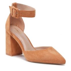 Czółenka DeeZee. Brązowe czółenka damskie DeeZee, bez wzorów, bez obcasa. Za 139.99 zł.