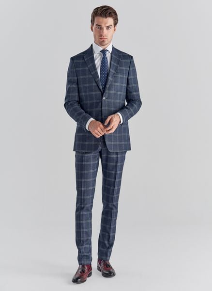 PAKO LORENTE – Granatowe spodnie garniturowe P21WF-6G-032-G. Spodnie wizytowe męskie Pako Lorente, z elastanu. Za 149.99 zł.