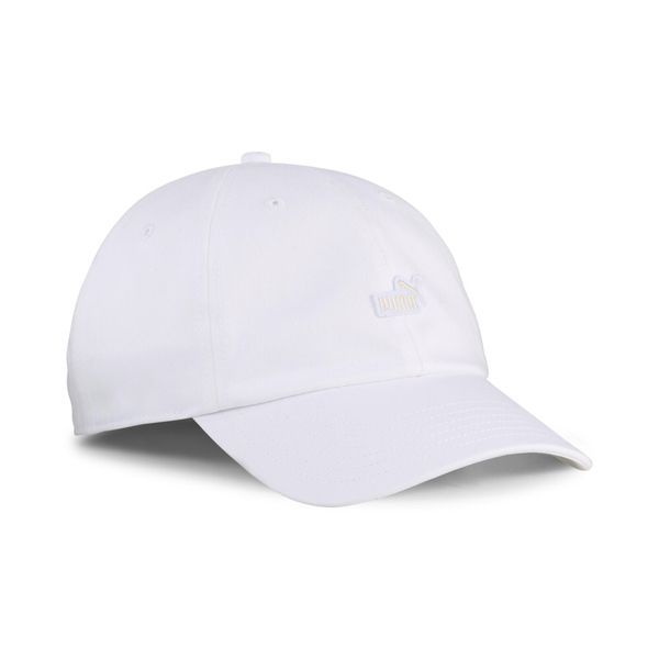 Czapka z daszkiem z naszywką z logo No. 1 ESS PUMA. Białe czapki męskie Puma, na wiosnę, z aplikacjami, z bawełny. Za 74.00 zł.