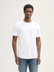 T-SHIRT KOSZULKA MĘSKA Z LOGO TOM TAILOR. Białe t-shirty sportowe męskie Tom Tailor, m, z bawełny, bez ramiączek, na fitness i siłownię. Za 112.00 zł.