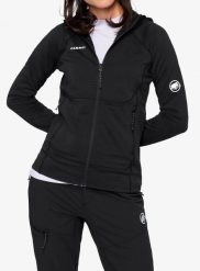 Bluza polarowa damska Mammut Taiss ML Hooded Jacket. Czarne bluzy z kapturem damskie Mammut, l, z elastanu. Za 703.99 zł.