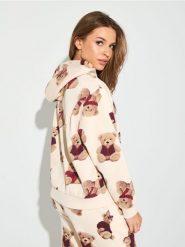 Bluza hoodie ze wzorem - kremowy. Białe bluzy bez kaptura damskie Sinsay, l. Za 39.99 zł.