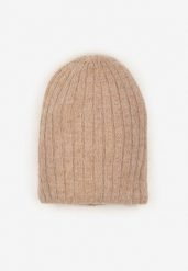 Brązowa Czapka z Wiskozy w Stylu Beanie z Prążkowanego Materiału Enandira. Brązowe czapki zimowe damskie Renee, prążkowane. Za 34.99 zł.
