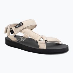 Sandały damskie Jack Wolfskin Taiga. Brązowe obuwie trekkingowe damskie Jack Wolfskin, bez wzorów, z gumy, bez obcasa. Za 279.99 zł.