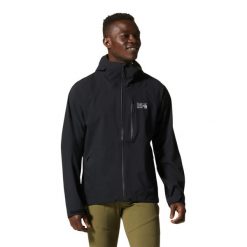 Rozciągliwa kurtka turystyczna Mountain Hardwear Ozonic. Czarne kurtki męskie MOUNTAIN HARDWEAR, bez wzorów, sportowe, bez kaptura. Za 1,103.00 zł.