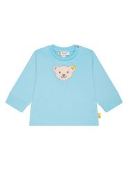 Steiff Bluza w kolorze błękitnym rozmiar: 56. Niebieskie bluzy i bluzki niemowlęce Steiff, z aplikacjami, bez ramiączek, bez kaptura. Za 74.46 zł.