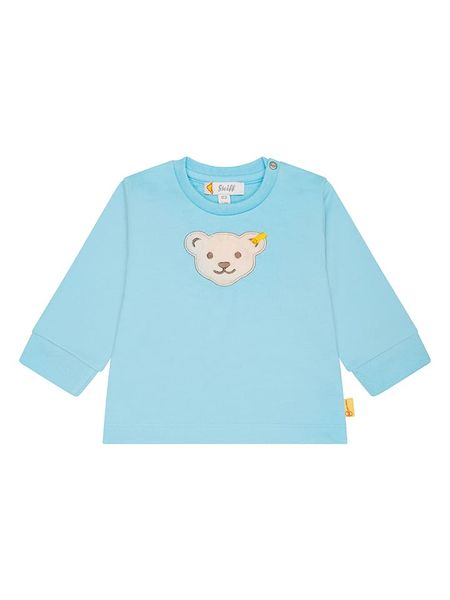 Steiff Bluza w kolorze błękitnym rozmiar: 62. Niebieskie bluzy i bluzki niemowlęce Steiff, z aplikacjami, bez ramiączek, bez kaptura. Za 74.63 zł.
