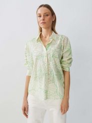 Someday Bluzka w kolorze zielono-żółtym rozmiar: S. Zielone bluzki damskie Someday, s, bez wzorów, z bawełny, bez kołnierzyka, bez ramiączek. Za 140.86 zł.