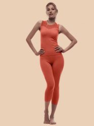 Anaissa Legginsy sportowe "Namasté" w kolorze pomarańczowym rozmiar: S/M. Pomarańczowe legginsy damskie Anaissa, m, bez wzorów, z podwyższonym stanem, outdoorowe. Za 148.96 zł.
