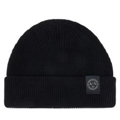 Czapka Armani Exchange. Czarne czapki męskie Armani Exchange, na zimę, bez wzorów. Za 289.99 zł.