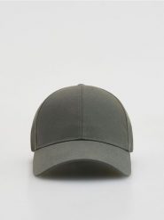 Bawełniana czapka baseball - oliwkowy. Zielone czapki męskie Reserved, bez wzorów, z bawełny. Za 49.99 zł.