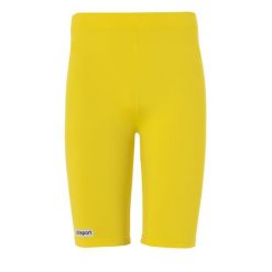 Spodenki Uhlsport Distinction Color. Żółte szorty męskie UHLSPORT, bez kołnierzyka. Za 126.50 zł.