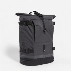 Plecak/sakwa rowerowa Btwin 1x25 l na bagażnik. Szare plecaki męskie B'TWIN, bez wzorów, z materiału. Za 339.99 zł.
