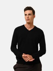 Just Cashmere Kaszmirowy sweter "Walt" w kolorze czarnym rozmiar: L. Czarne swetry męskie Just Cashmere, l, bez wzorów, z kaszmiru, bez kołnierzyka. Za 189.29 zł.