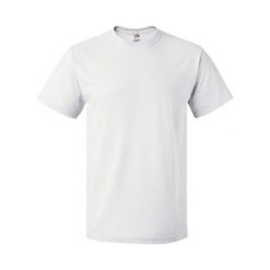 Ciężka Bawełniana Koszulka Unisex Dla Dorosłych. Białe bluzki damskie Fruit of the Loom, xl, bez wzorów, z bawełny, sportowe, bez kołnierzyka, bez ramiączek. Za 35.99 zł.