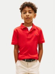 Tommy Hilfiger Polo Essential KB0KB10007 Czerwony Regular Fit. Czerwone t-shirty chłopięce Tommy Hilfiger, bez wzorów, z bawełny, bez ramiączek. Za 209.99 zł.
