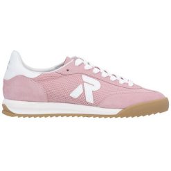 Półbuty damskie sneakersy komfortowe różowe Rieker W4000-31. Czerwone półbuty damskie Rieker, bez wzorów, z tkaniny, bez obcasa. Za 379.00 zł.
